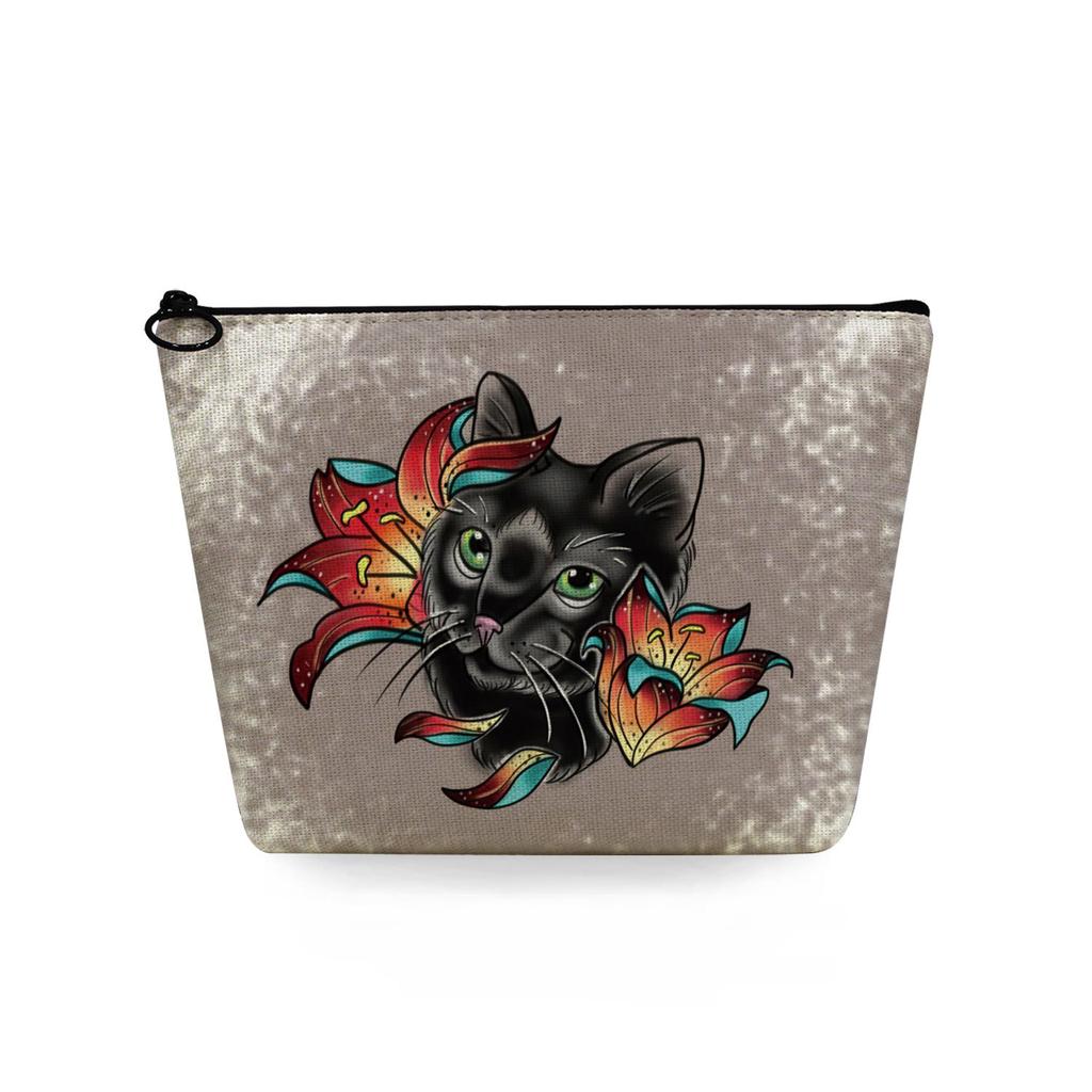 Women Cat Print Cosmetic Bag Toiletries Organize Travel Storage Case 6744