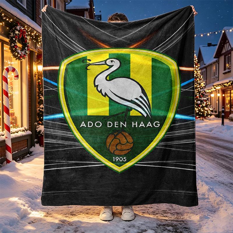 ADO Den Haag Pattern Blanket for Home Decoration, Bed, Sofa, Car Travel, Camping, Suitable for All Seasons, Birthday Christmas Gift