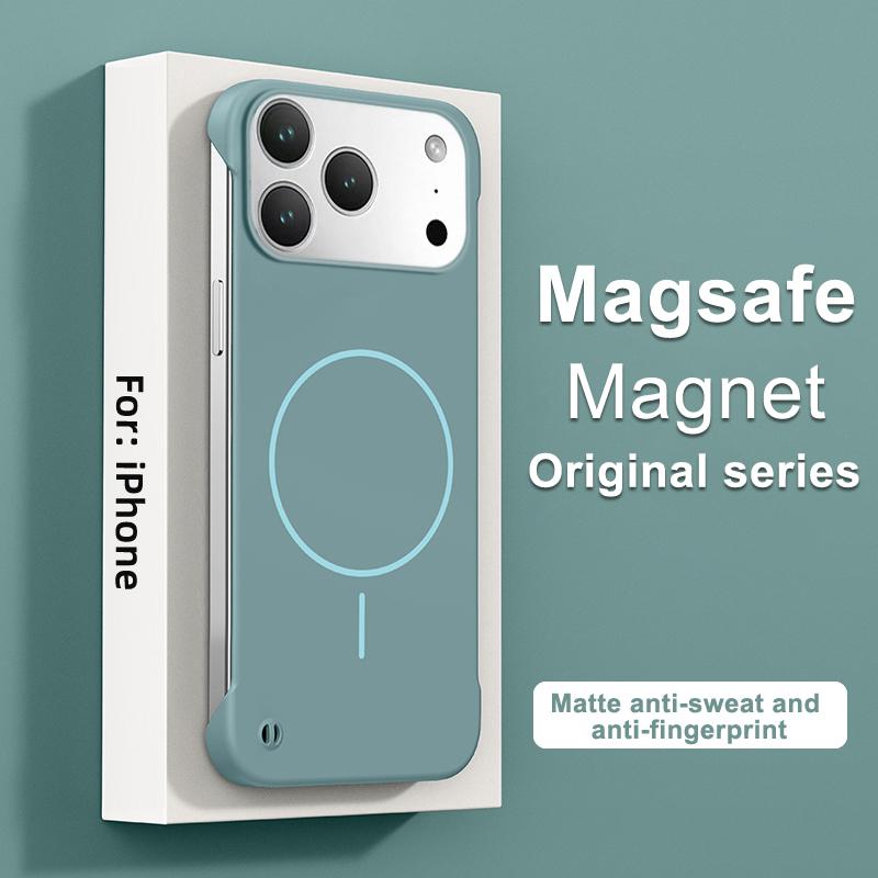 

Frameless Solid Color Magnetic Case For iPhone 17 Air 16 15 14 13 12 11 Pro Max Plus 16E For Magsafe Hard PC Matte Back Cover iPhone 11 Pro