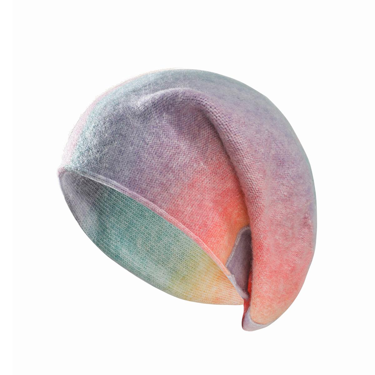 

Женская кашемировая шапка-бини с напуском, зимняя, толстая, гофрированная, шерстяная, вязаная, теплая, мягкая, шапка-бини большого размера для леди One Size