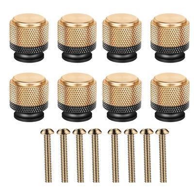 8Pieces Gold Black Drop Bail Pulls Hole Center Antique Styles Handles Accessory for Dressers Cupboards and Cabinets