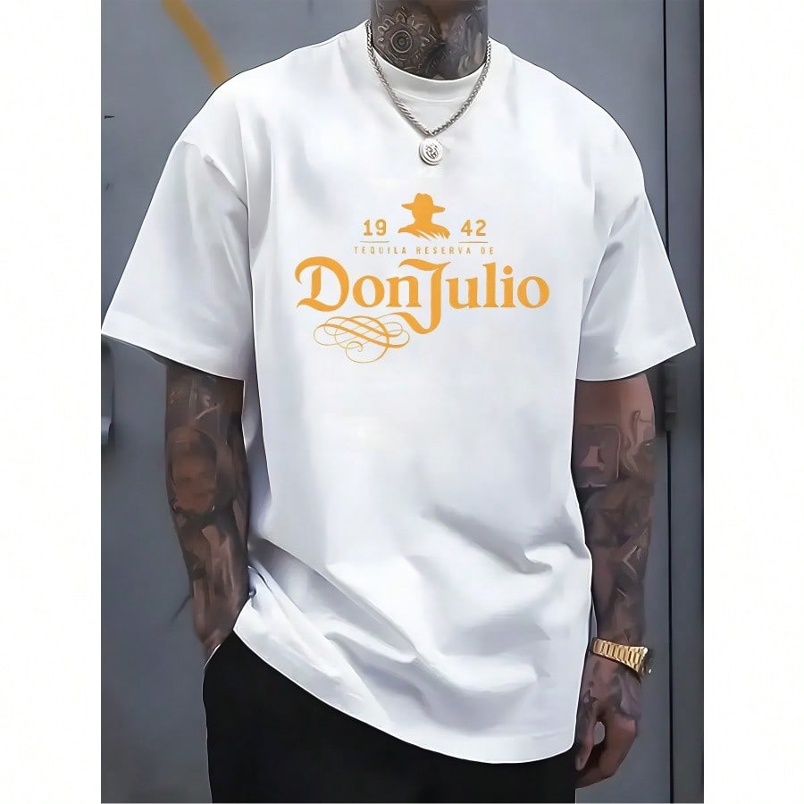 Dongjiu Leo MenS Graphic T Shirt Breathable Pure Cotton Printing Short Sleeve Round Neck Top Casual And Fashionable