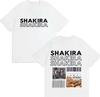 Trendy Singer Shakiras World Tour 2026 Spring Summer Fashion Print Pure Cotton Casual Tshirt Suitable for Both Men and Women