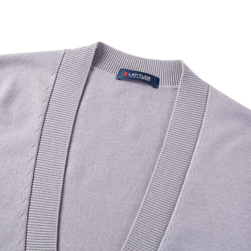 MONTAGUT Men's Spring Solid V-Neck Buttoned Knit Cardigan