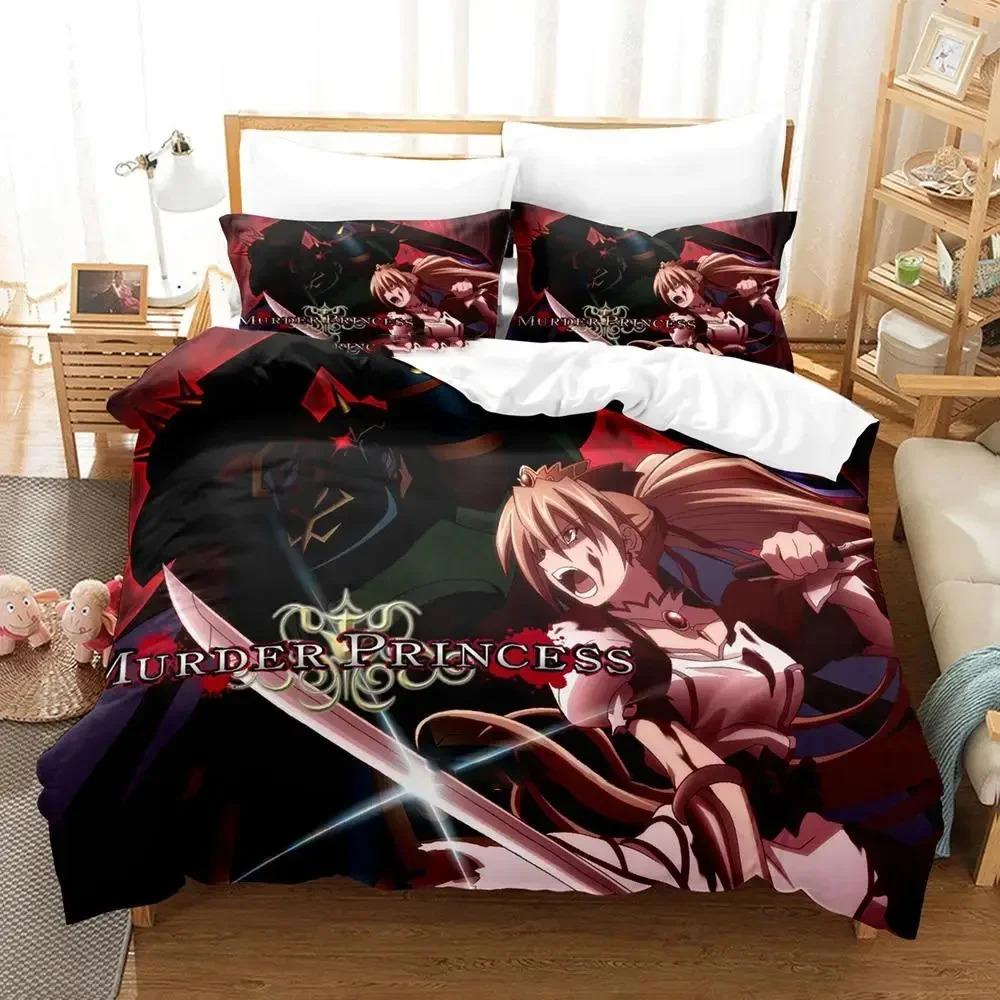 Anime Murder Princess Bedding Set Duvet Cover Bed Set Quilt Cover Pillowcase Comforter King Queen Size Boys Adult Bedding Set