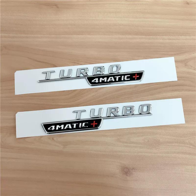 3D Flat Fo Turbo BITURBO V8 BITURBO 4MATIC 4MATIC+ V8 V12 BITURBO Plus Emblem for Benz GT Car Fender Side Sticker uu1