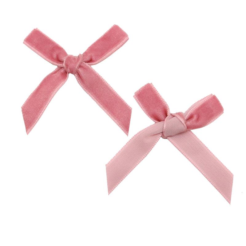 (50 Pcs/pack)5*5cm Velvet Bow Flesh Pink Colourful Ribbon Bows Small Size Polyester Satin Ribbon Bow Flower DIY Craft Decoration