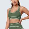 New contrasting color tight high elastic breathable yoga suit six-piece sports running fitness yoga suit women