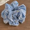 Blue Velvet Scrunchies Elastic Rhinestone Hair Rope Cute Hair Accessories  Streetwear