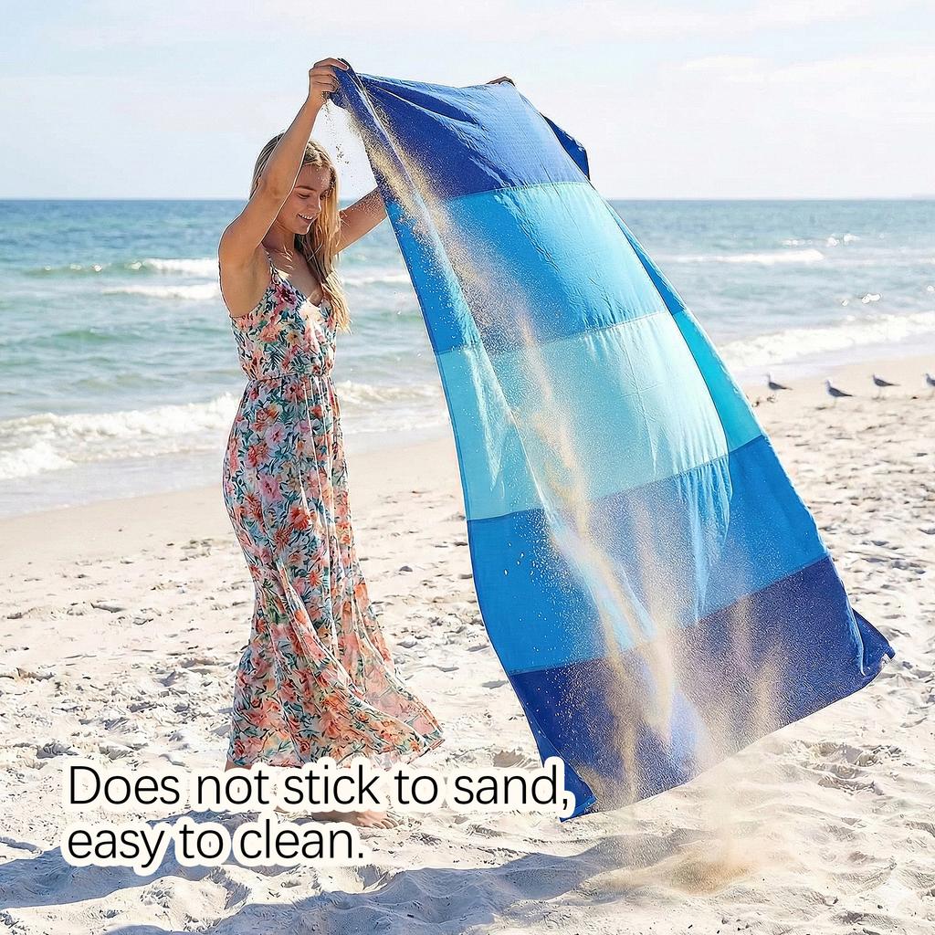 Mehrere Größen Stranddecke Sandfest Wasserdicht Groß Schnelltrocknend Outdoor Picknickmatte mit 4 Heringen für Reisen Camping Wandern