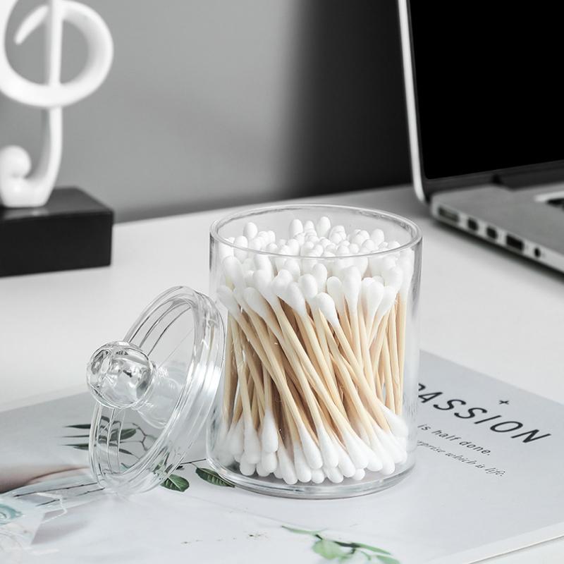 Cosmetic Cotton Ball Desktop Organizer Round Cotton Swab Toothpick Organizer Desktop Organizer
