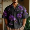 INCERUN Oversized Men Lapel Neck Short Sleeve Floral Print Casual Shirts