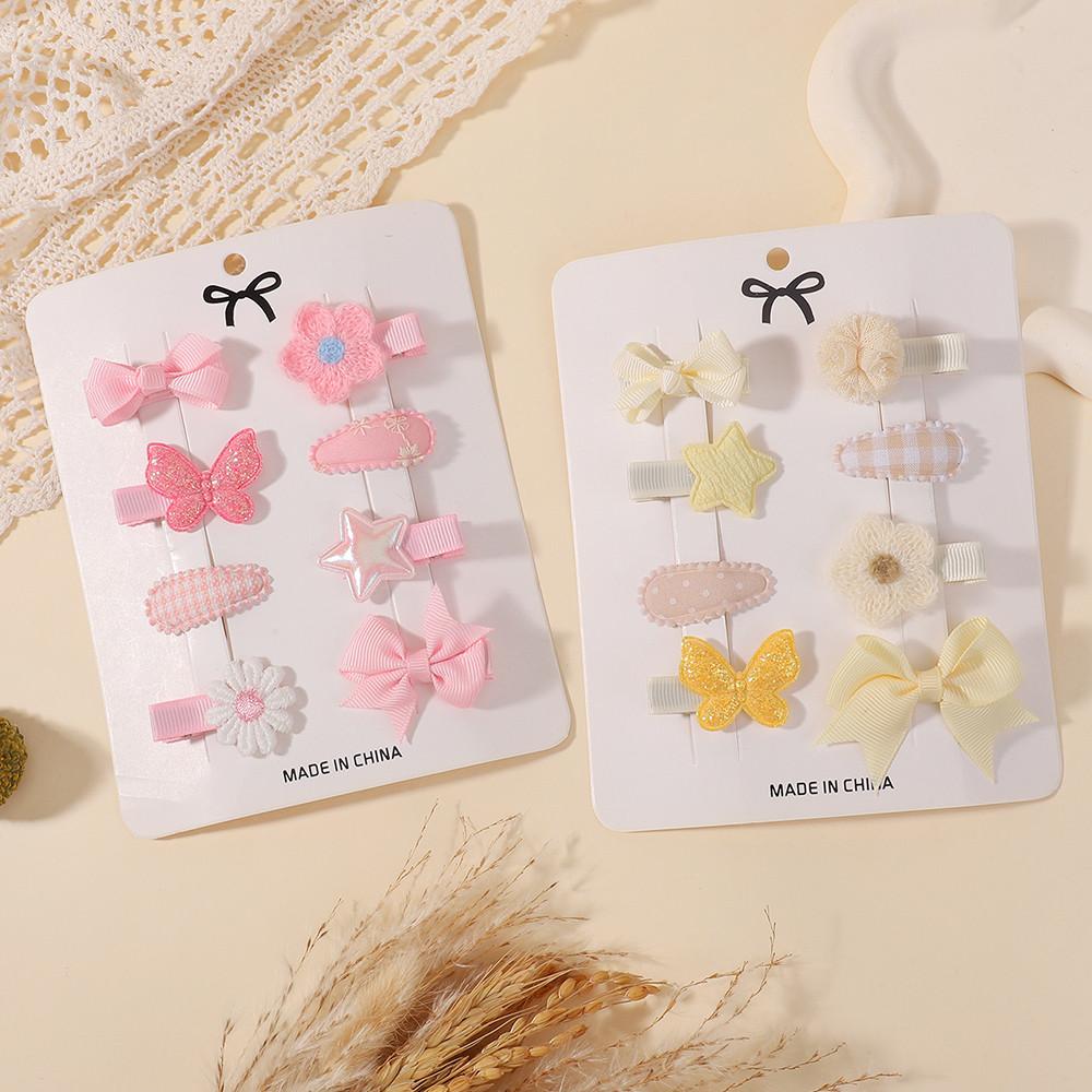 8Pcs/Set Girls Lovely Barrette Hairclips Sweet Bowknot Minni Hair Clips for Girls Fresh Hair Accessories Gift