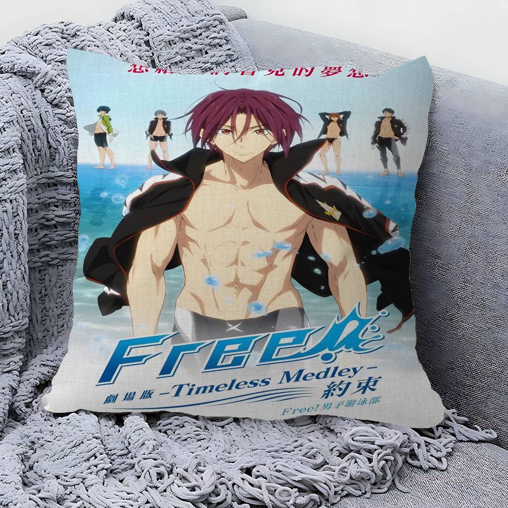 Anime Free Iwatobi Swim Club Cushion Cover Car Throw Pillow Case For Sofa Car Christmas Gift xcm xcm