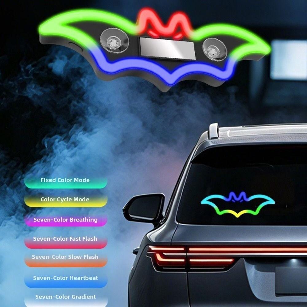 Dynamic Gradient Car Bat Shaped Ambient Lamp Wireless Car Window Neon Light  Car Interior