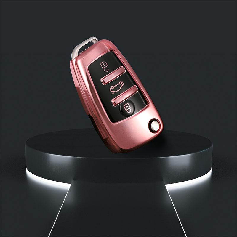 For Q2 Q3 Q5 Q7 Q8 SQ5 A1 A3 8P A4 A5 A6 C7 A7 S3 S7 S8 R8 C5 C6 TT RS3 RS6 TPU Car Folding Key Cover Case Accessories