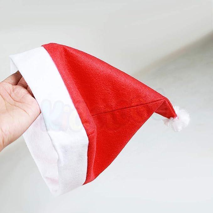 Klasická čepice Santa Clause, Unisex vánoční čepice pro dospělé a děti, Pohodlná měkká červená a bílá čepice, Univerzální velikost, Dekorace na sváteční párty