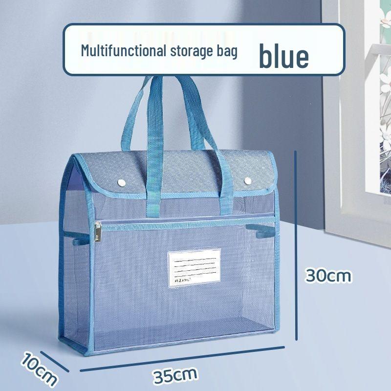 Large Transparent Mesh Tote Bag for Elementary Students - A4 Size, Art and Book Carrier
