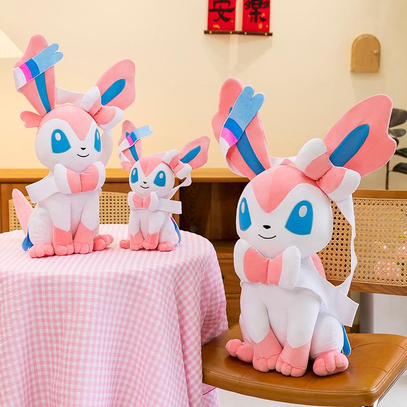 75CM Big Size Pokemon Sitting Sylveon Plushies Cartoon Anime Stuffed Comfortable Soft Doll Bolster Decorate Cushion Holiday Gift