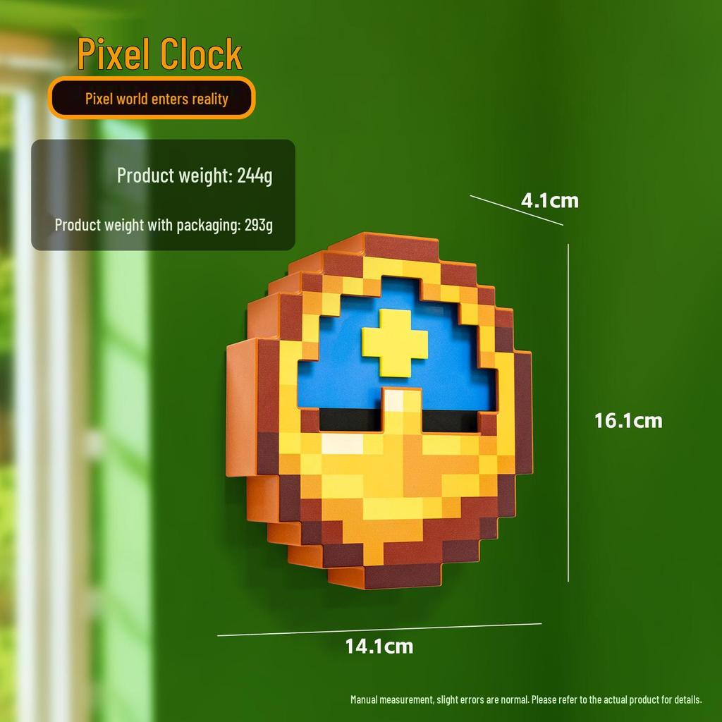 Minecraft Pixel Technology Clock – Game-Themed Room Decoration & Birthday Souvenir