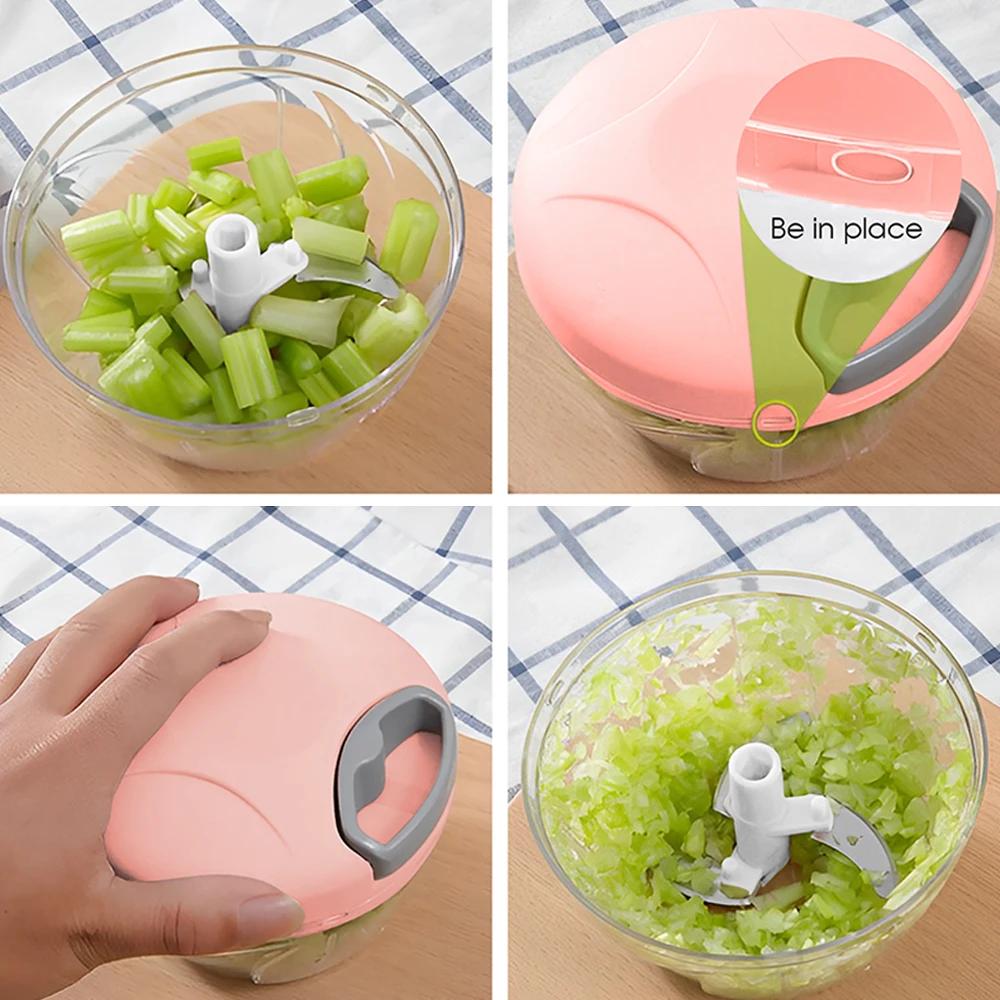 500ml Manual Garlic Press Multifunctional Food Mixer Garlic Grinding Chopper Food Vegetables Cutter Meat Grinders Kitchen Tool