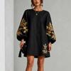 Women's Pullover Floral Print Long Sleeve Neck Casual Dress