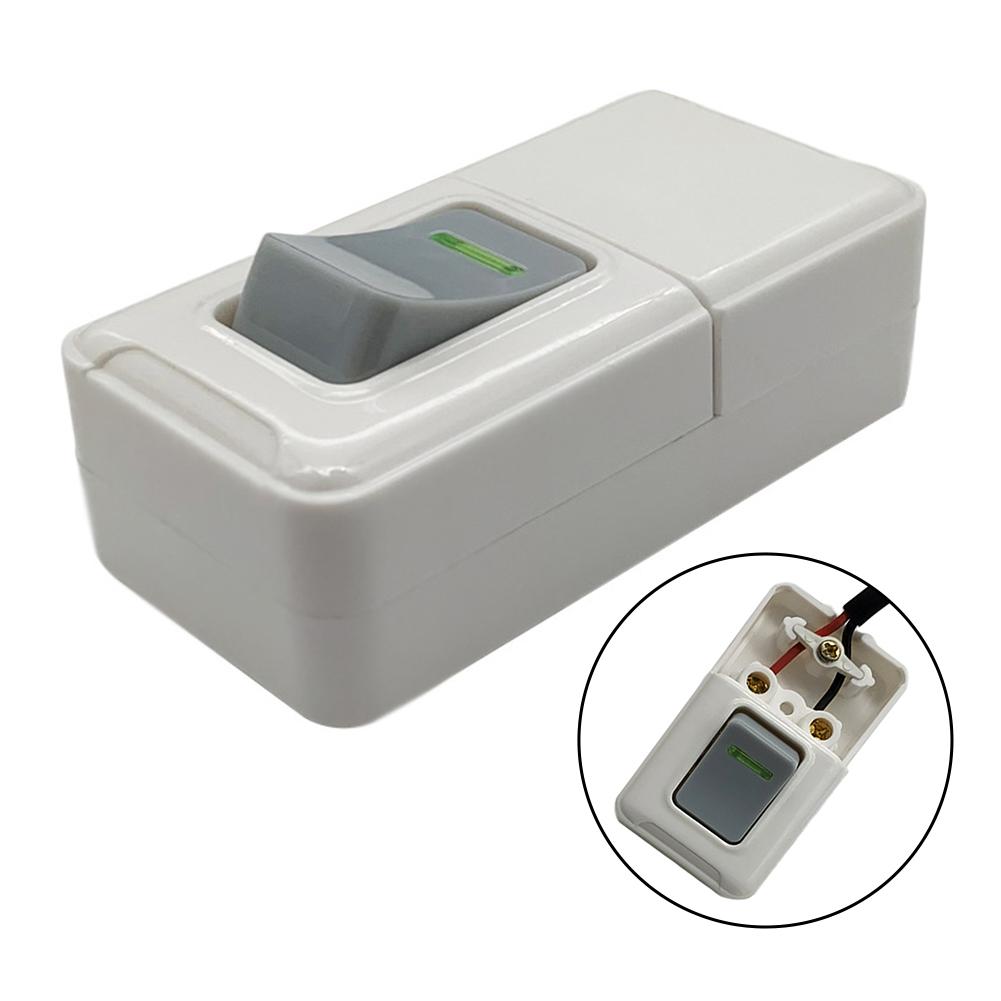 1PCS White ON OFF Push Button Switch Table Led Lights Line Midway Control Switch Plastic Metal Push Button Switch