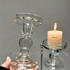 Roman Column Crystal Glass Candlestick: Retro Ornament for Romantic Candlelight Dinners and Photo Props.