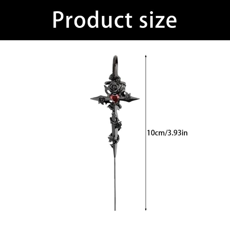 Rose Thorns Heart Stud Piercing Ear Cuff Needle Party Wear Earring for Trendy Women Music Festival Accessories
