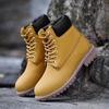 Autumn/Winter Men's & Women's Warm Cotton-Lined Yellow Couple Boots