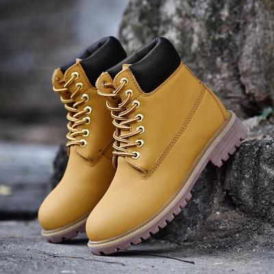 Herbst/Winter Herren- & Damen Warme Baumwollgefütterte Gelbe Partnerstiefel