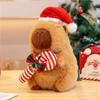 Green Scarf Christmas Capybara Plush Doll Dress Up Capibara Fluffty Doll  Christmas Toy