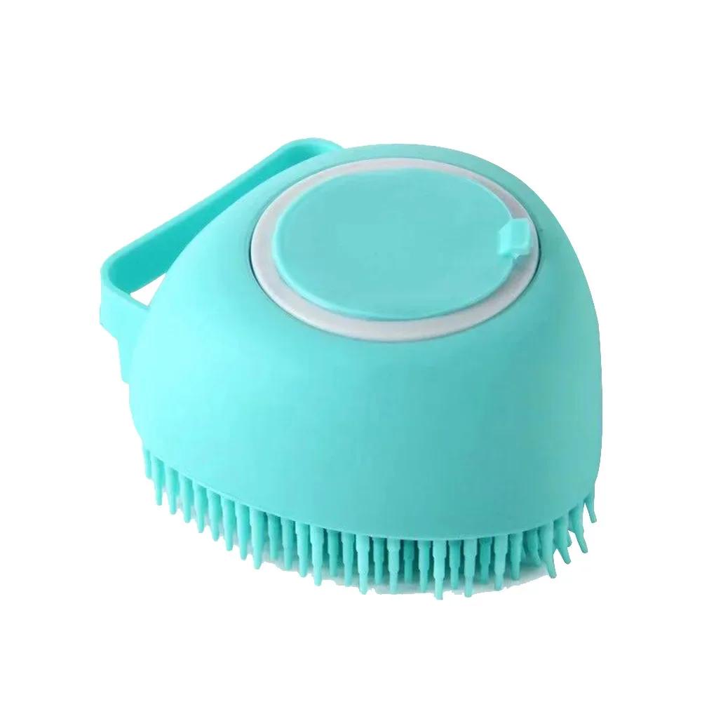 Silicone Pet Bath Massage Gloves Brush Puppy Big Dog Cat Bath Body Brush Shower Scrubber With Gel Dispenser Soft Massager Shower