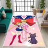 3DPretty Guardian Sailor Moon Pattern Rug, Non-slip Floor Mat, Suitable for Children's Playrooms, Bedrooms, Crawling Mats, Stain