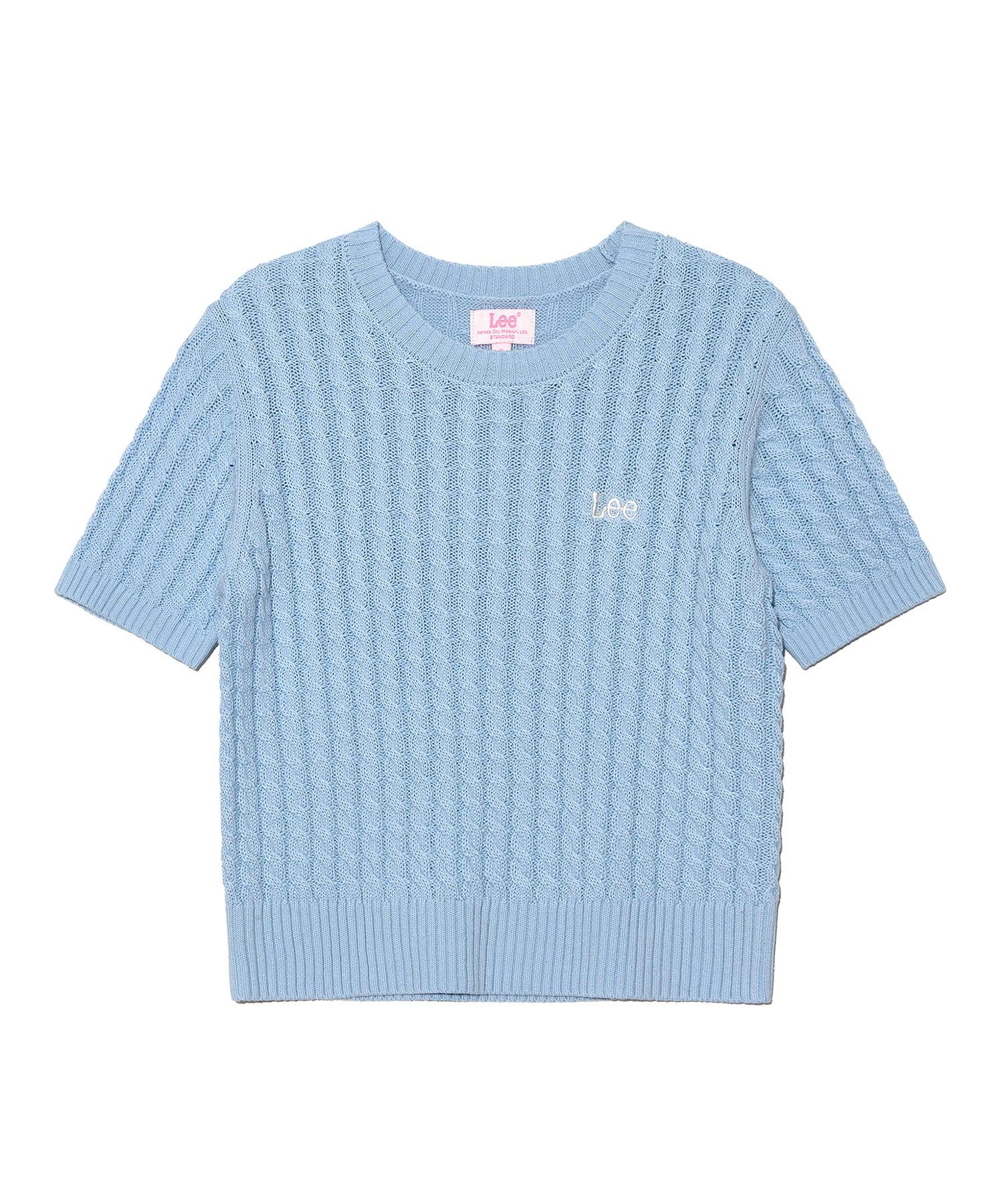 Lee Women S Cable Crop Knit Sky Blue S