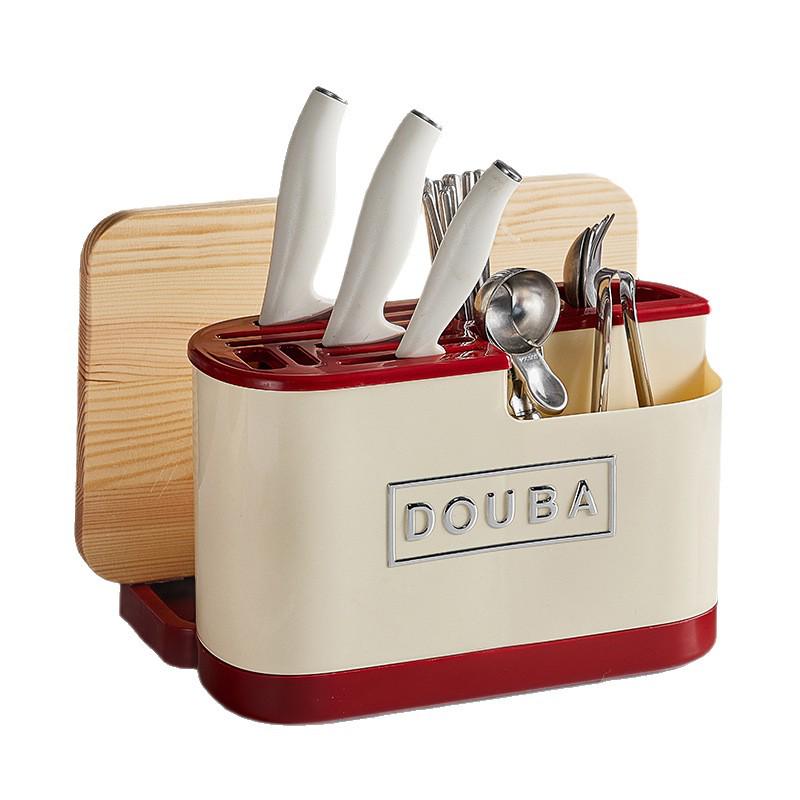 Dopamin Multifunktionaler Küchenmesser- und Schneidebretthalter mit integrierter Aufbewahrung.