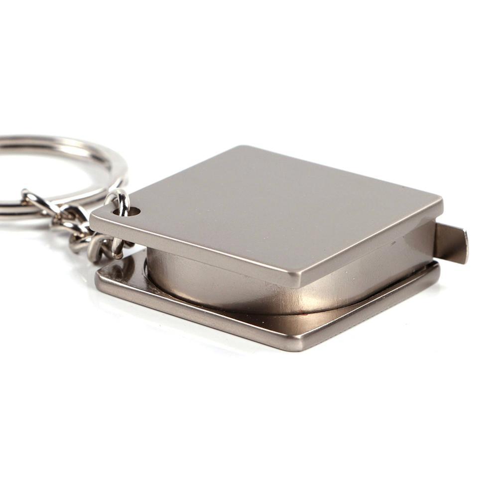 1PC Stainless Steel Retractable Ruler Tape Keychain Measuring Gauging Tools Keyring Pull Ruler