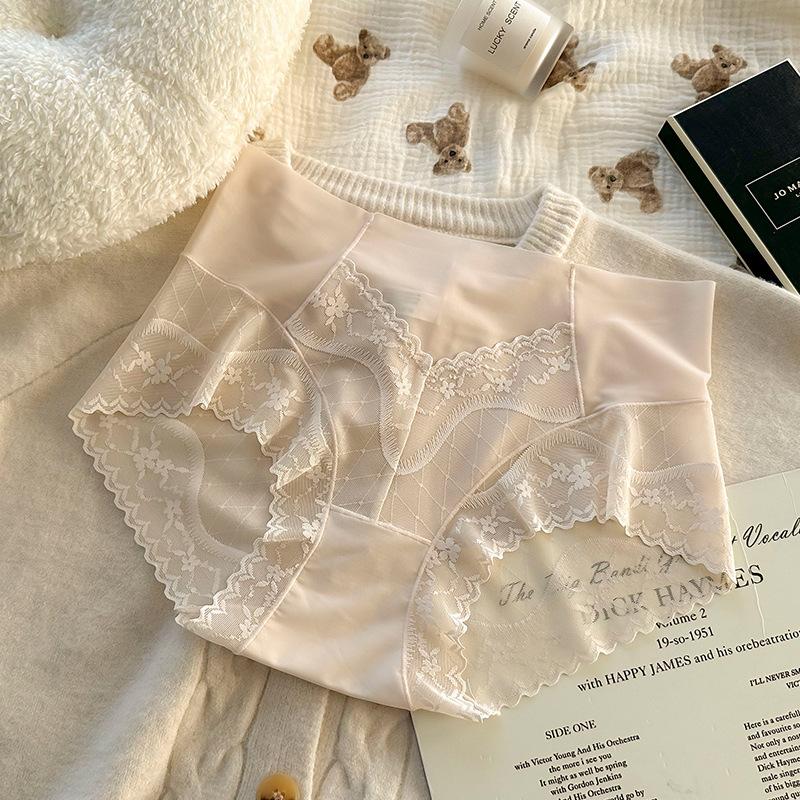 Big Size Lady Sexy Lace Edge Lift Hip Breathable High Waist Pure Desire Wind Underwear