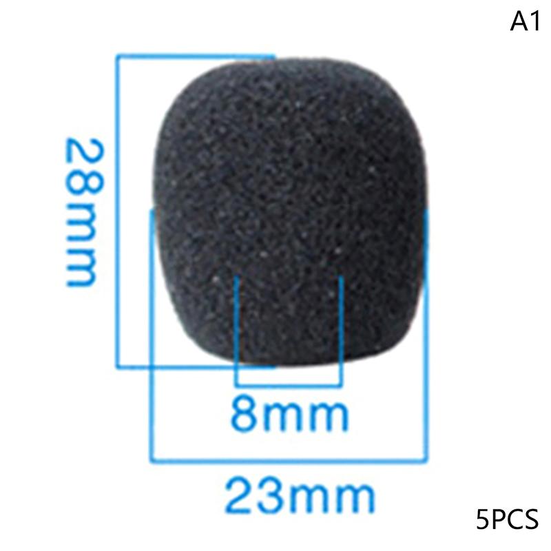 

5Pcs Foam Earphone Mic Cover Microphone Windscreen Headphone Sponge Black Microphone Dedicated Set Headset Replacement 28X23CM