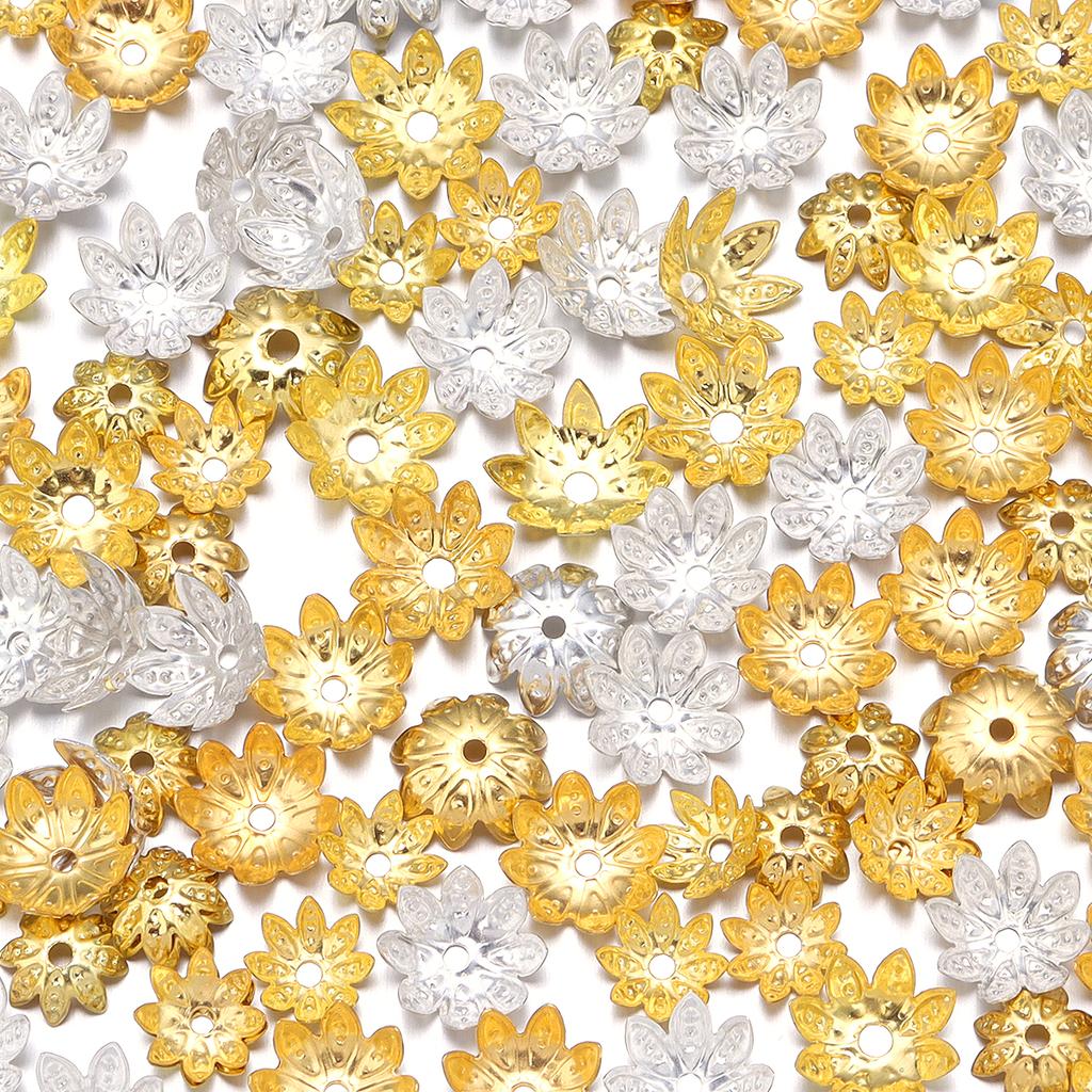 100Pcs Flowers Beads Caps 8/10/12mm Lotus Spacer beads Pendant Bead Tray for Jewelry Making Charms DIY Bracelet Necklace Earring