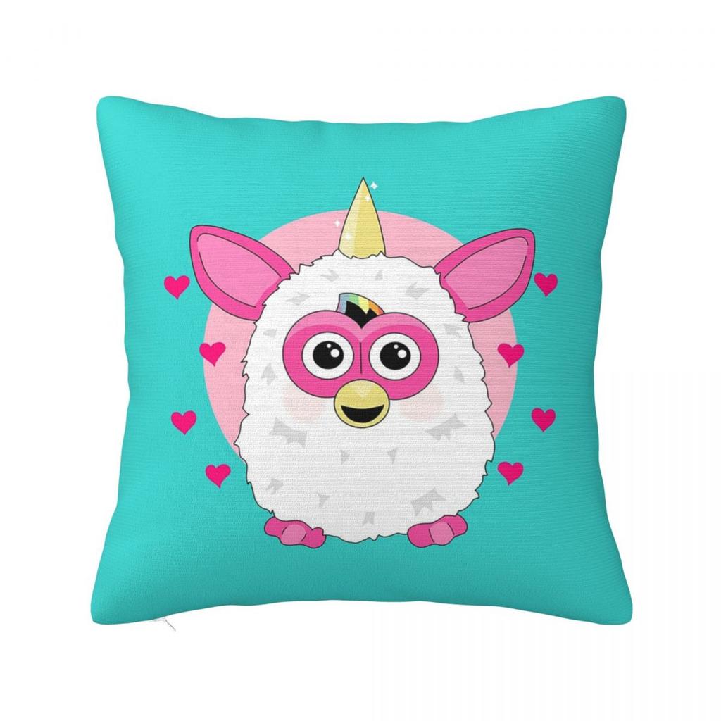 90s Furby Unicorn Square Pillowcase Cushion Cover Pillow Case Throw Pillow Cover for Home Sofa Living Room