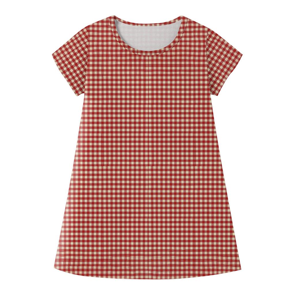 Children's Summer Short-sleeved Casual Fashion Round Neck Dress