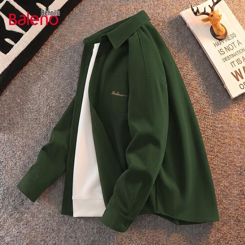 Baleno Men s Corduroy Loose Fit Long Sleeve Shirt M