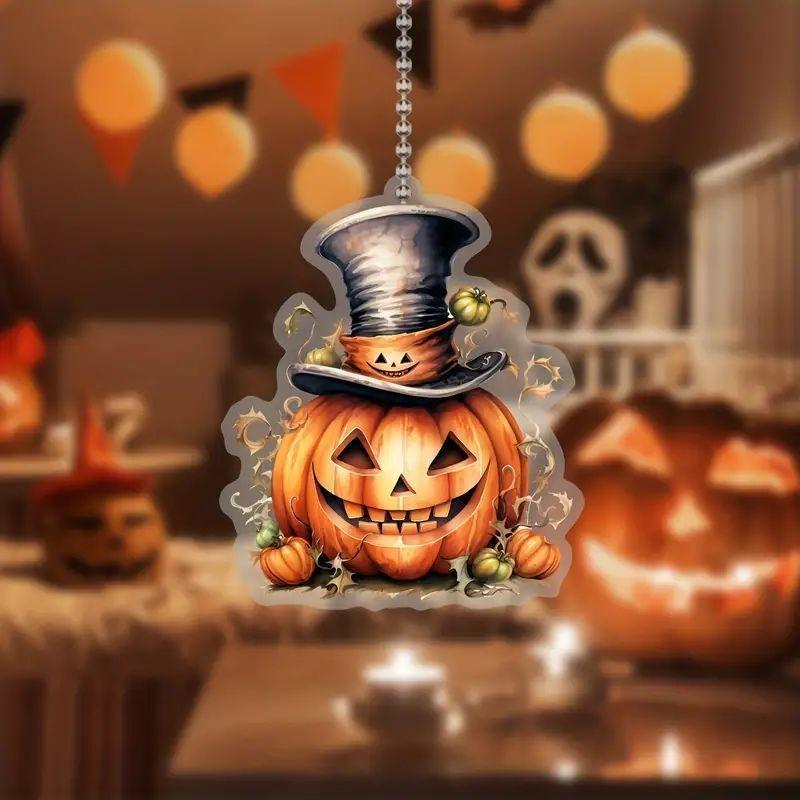 Retro Stylish Acrylic Car Hanging Ornament Gothic Design Perfect For Halloween Decor