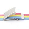 Rainbow Stripes Canvas Belt Jeans Waistband Adjustable Belt Outdoor Travel - Metal Buckle Belt for Women Multicolor