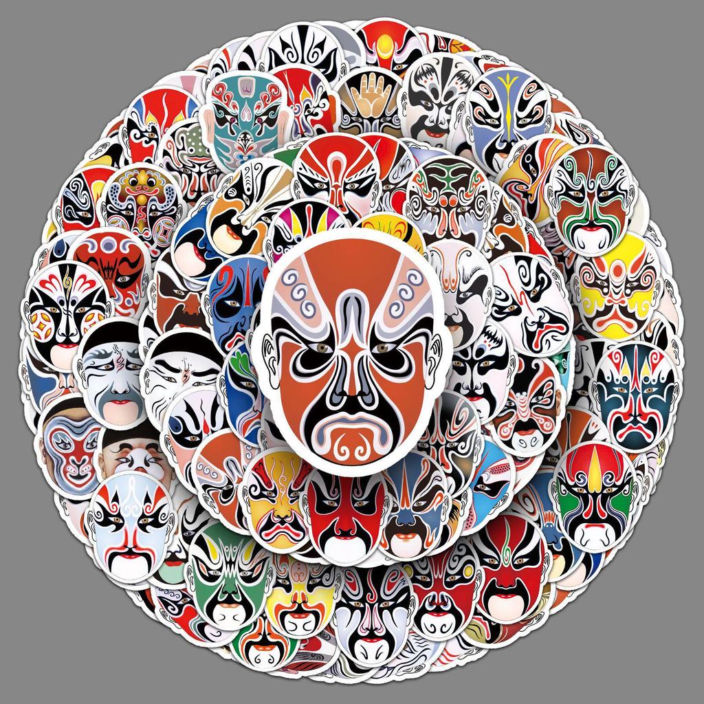 Peking Opera Style Face Painting Stickers: 120 Traditional Chinese Waterproof Decals for DIY Decoration On Water Bottles and Suitcases