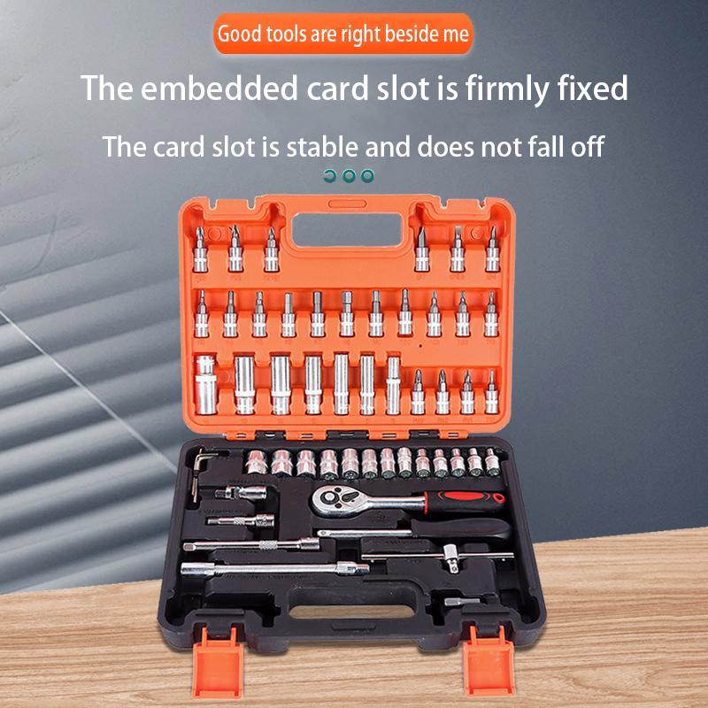 Professional Auto Repair Tool Kit 53/82pcs Quick Ratchet Wrench Multi-Function Set for Home Industrial Use Chrome Vanadium Steel