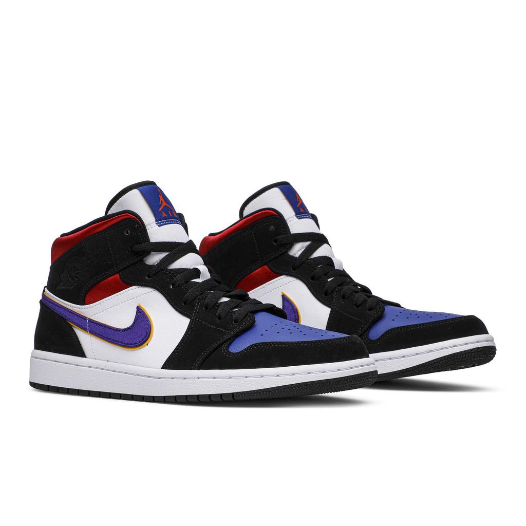Air Jordan 1 Mid SE 'Rivals' (Unisex) Field Purple / White-Gym Red Vintage Basketball Shoes 852542 005