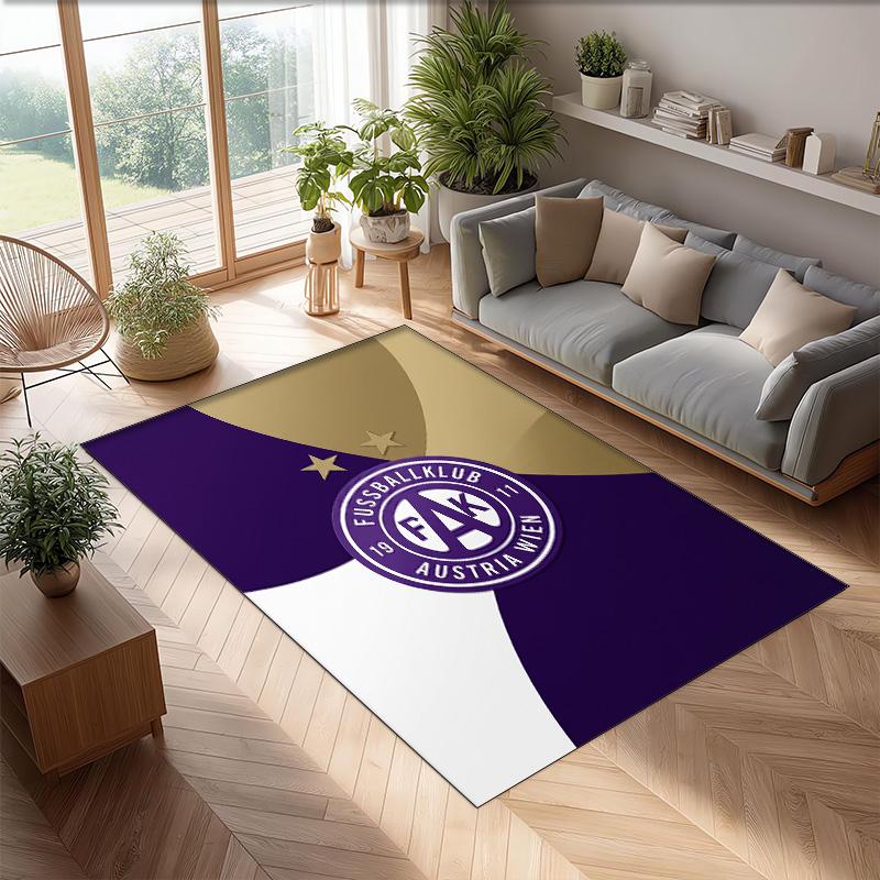 Austria Wien FC Soccer Football Pattern Soft Area Rug Non Slip Indoor Floor Carpet Sports Decor Mat for Bedroom