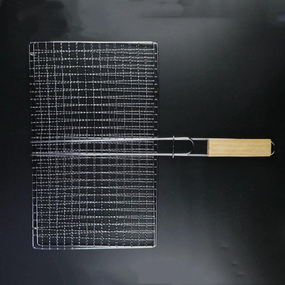 Stainless Steel Barbecue Grilling Basket Non Stick Grilled Fish Net BBQ Rack Mesh  Backyard Grilling Basket